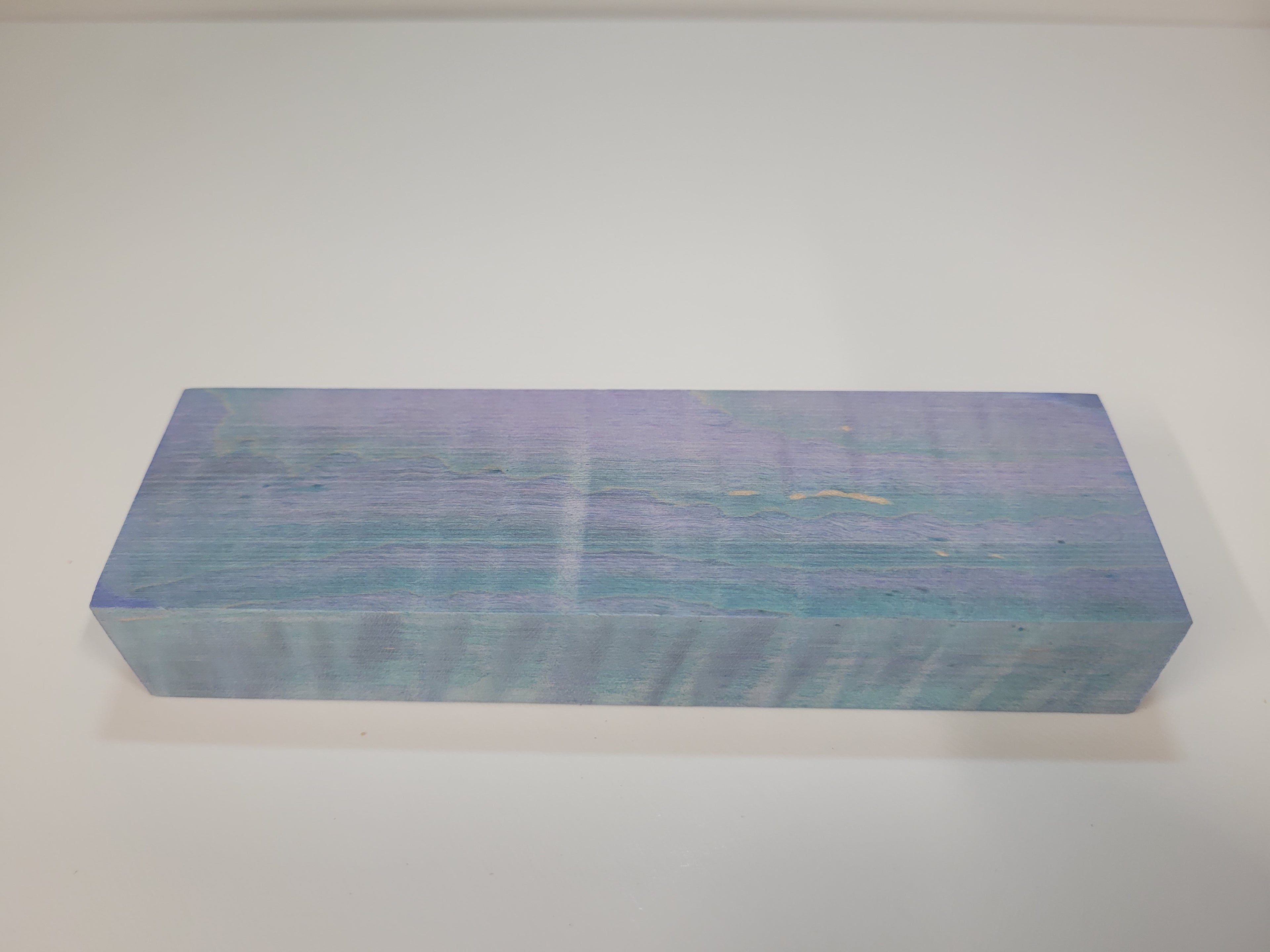 Blue and purple dyed maple - stabilized