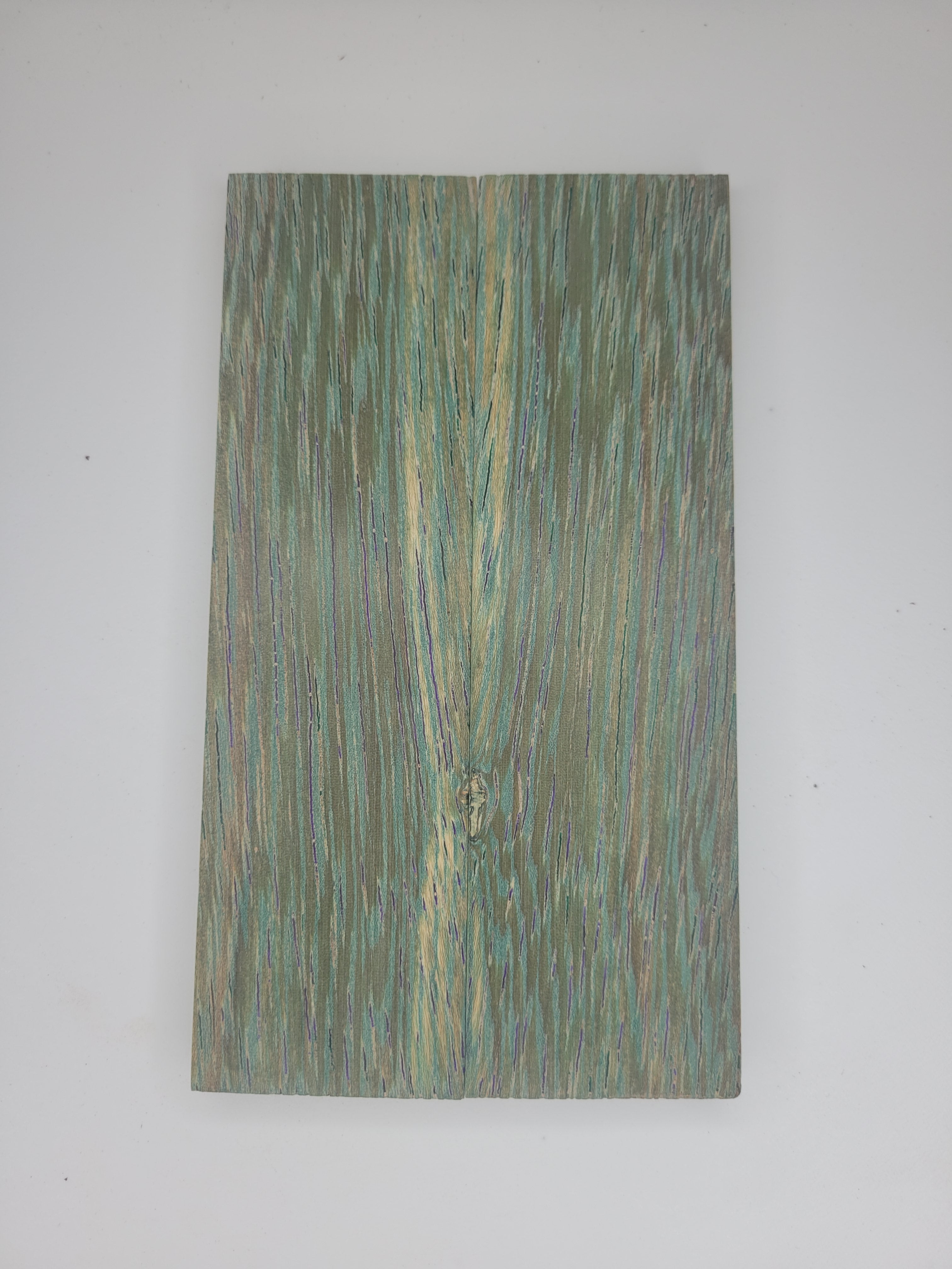 Lati wood-stabilized -  green and purple dyed scale