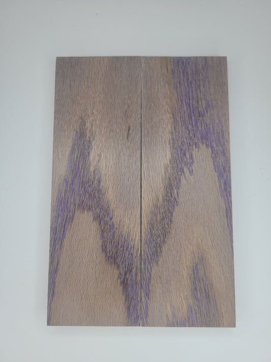 Quarter Sawn white oak - stabilized  - purple and orange dyed scale